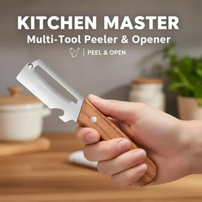 1 PCs Multi-Functional Knife Peelers For Kitchen, Multi Functional Vegetable Peeler, 2 In 1 Multi Functional Wooden Handle Peeler And Bottle Opener