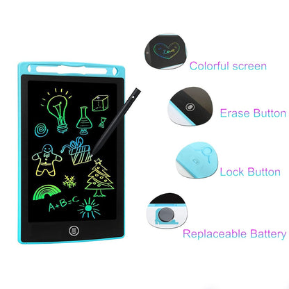 8.5 inch Multicolor Tablet Price | LCD writing tablet for kids - digital drawing pad - erasable writing board - writing pad (random color)