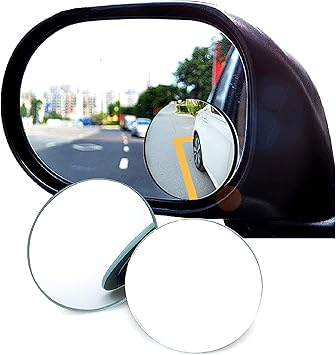 Pack Of 2 PCs Round View Mirror Blind Spot Wide- Angel Lens - 2 PCs - Metal Body