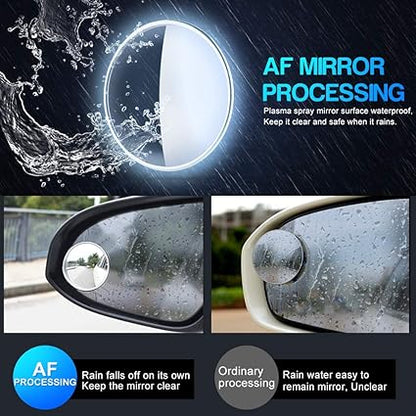 Pack Of 2 PCs Round View Mirror Blind Spot Wide- Angel Lens - 2 PCs - Metal Body