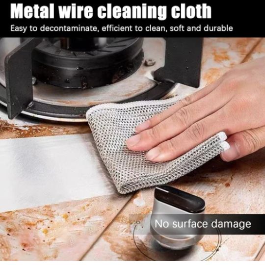Durable Wire Dish Washing Cleaning Cloth – Heavy-Duty Scrubbing Rugs for Kitchen Dishes, Utensils & Cookware - Pack Of 10
