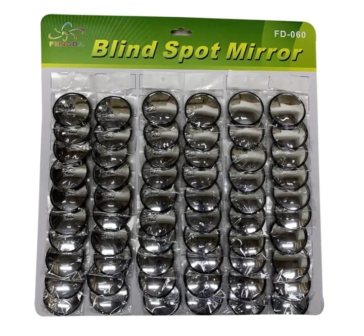 Pack Of 2 PCs Round View Mirror Blind Spot Wide- Angel Lens - 2 PCs - Metal Body