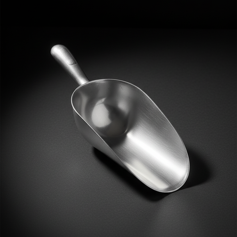Durable Cast Aluminum Utility Scoop | Heavy-Duty Multi-Purpose Metal Scoop For Kitchen, Baking, Ice, Grains, Flour, Pet Food & Household Use