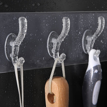 Seamless Heavy Duty Sticky Hooks | Double-Sided Adhesive | Transparent Waterproof Wall Hangers | Bathroom & Kitchen ( Pack Of 3 )
