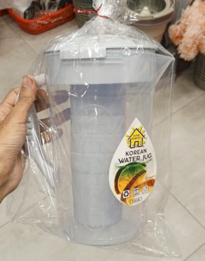 Premium 2.8 Liter Water Jug With 6 Glasses – Unbreakable Plastic Drinkware Set For Home & Office (Random Color