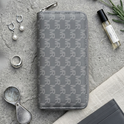 Unggi Wallet – Stylish Zip Around Wallet For Women (Gray)