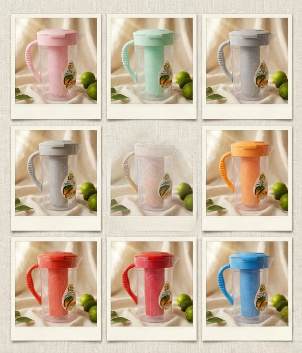 Premium 2.8 Liter Water Jug With 6 Glasses – Unbreakable Plastic Drinkware Set For Home & Office (Random Color