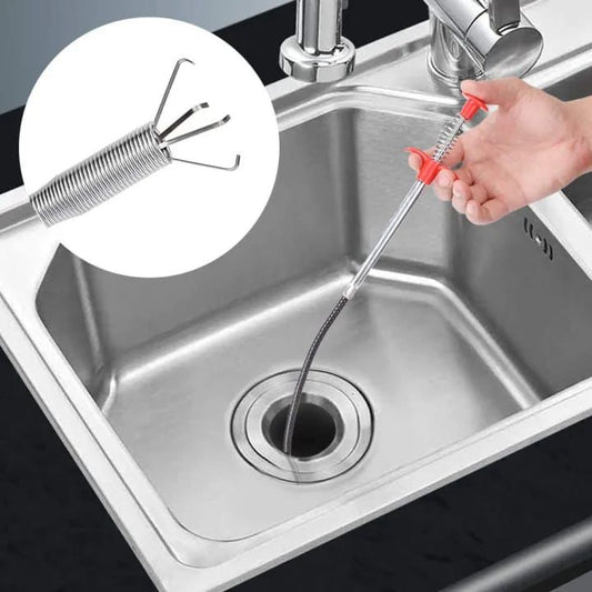 Stainless Steel Sink Wire Drain Cleaner | 60cm Spring Cleaning Stick